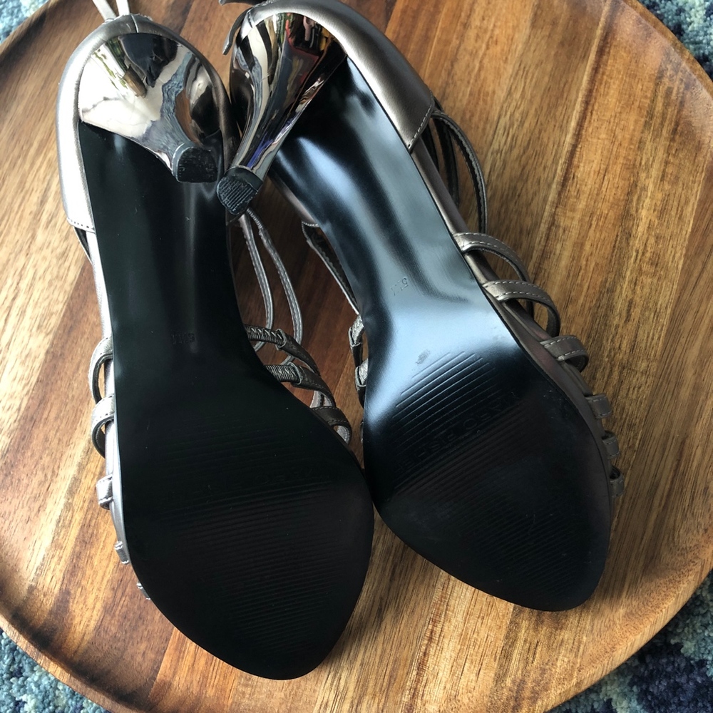 Marc Fisher Strappy Metallic Heels - Picture 7 of 8